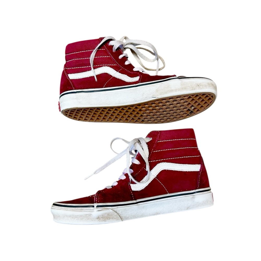 Vans Burgundy Maroon Sk8 Hi Suede High Top Sneakers (5.5/7)